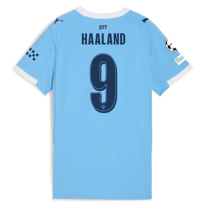 Women’s Manchester City Man City Champions League Home Jersey 2025/26 With HAALAND 9 Printing | Manchester City Shop Women’s Manchester City Man City Champions League Home Jersey 2025/26 With HAALAND 9 Printing | Manchester City Shop