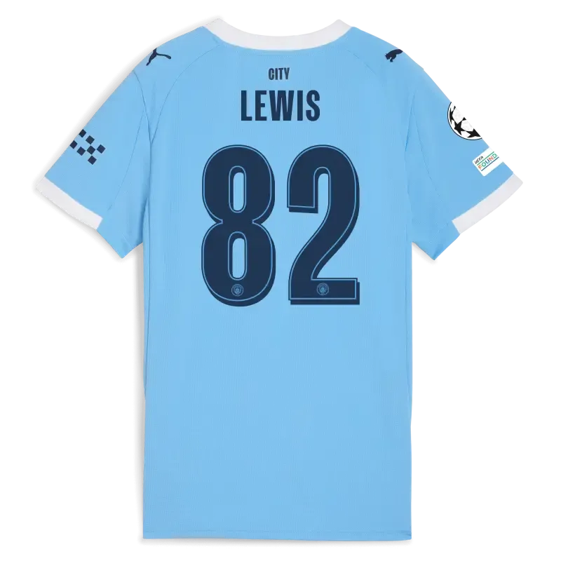 Women’s Manchester City Man City Champions League Home Jersey 2025/26 With LEWIS 82 Printing | Manchester City Shop Women’s Manchester City Man City Champions League Home Jersey 2025/26 With LEWIS 82 Printing | Manchester City Shop