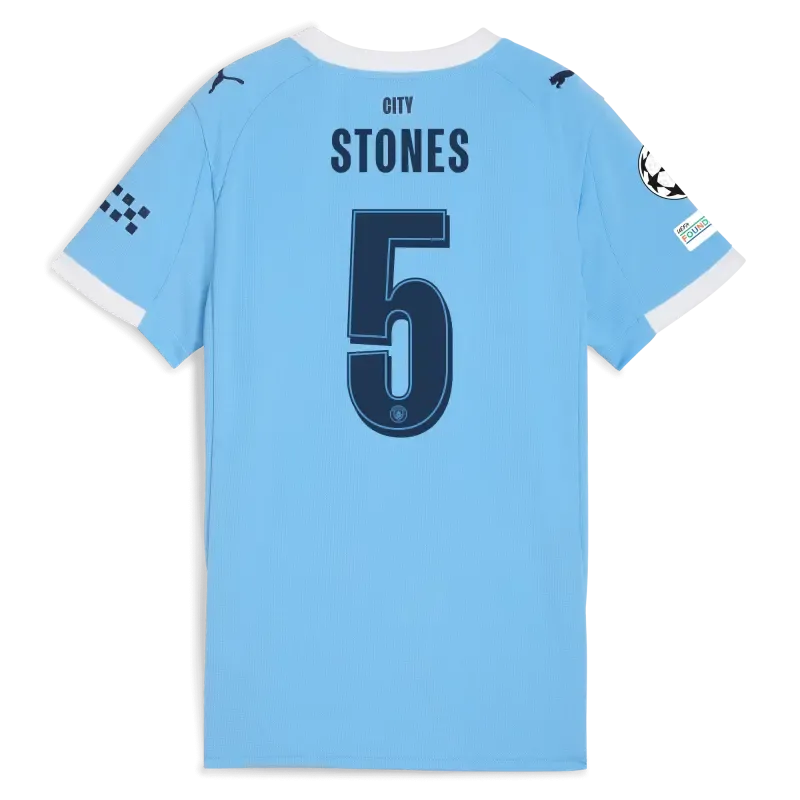 Women’s Manchester City Man City Champions League Home Jersey 2025/26 With STONES 5 Printing | Manchester City Shop Women’s Manchester City Man City Champions League Home Jersey 2025/26 With STONES 5 Printing | Manchester City Shop