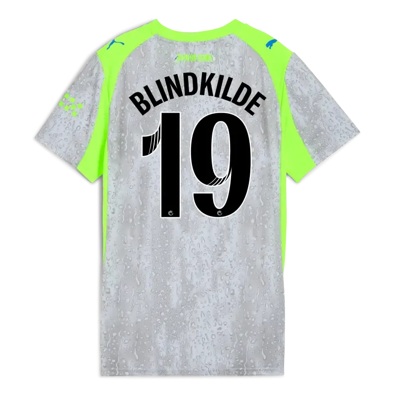 Womens’ Manchester City Third Jersey 2025/26 With BLINDKILDE 19 Printing | Manchester City Shop